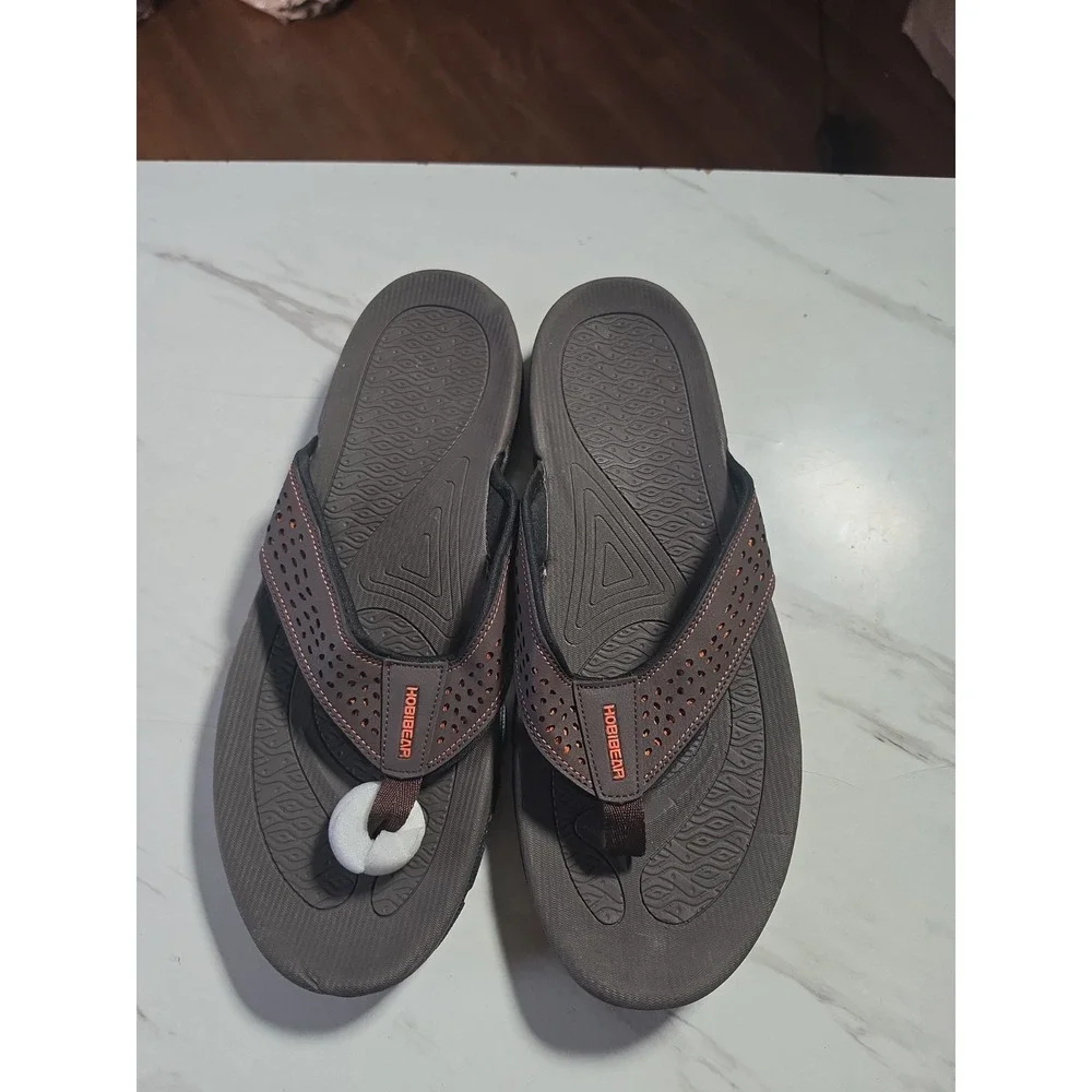 NEW HOBIBEAR Mens Thong Sandals Indoor and Outdoor Beach Flip Flop Size 13